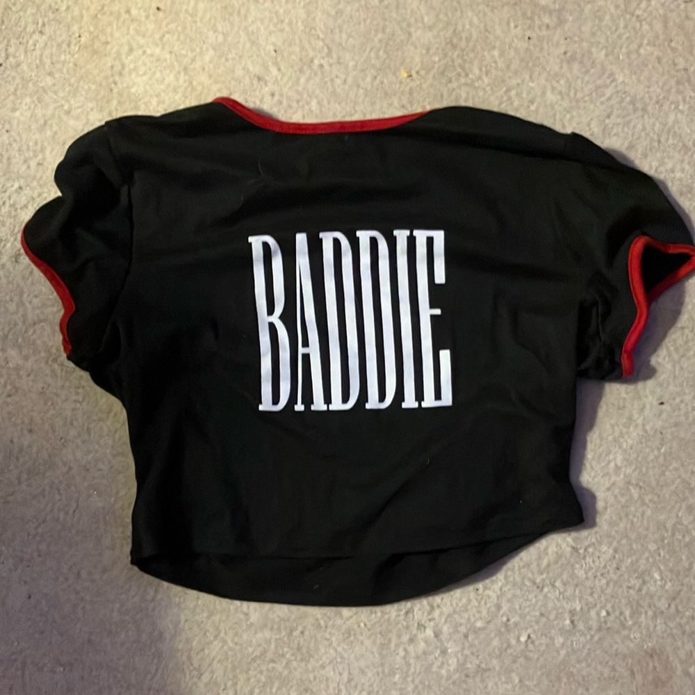 Black red and white baddie crop top